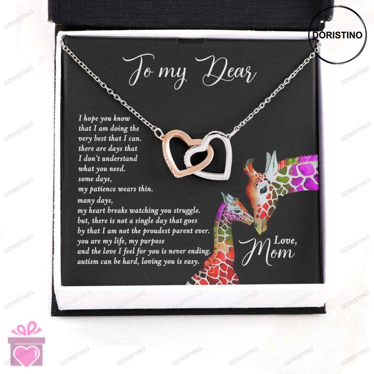 Awareness Necklace You Are My Life Purpose Meaningful Autism Message Card Hearts Necklace Doristino Awesome Necklace