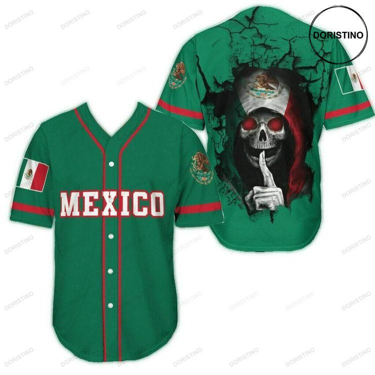 Aztec Mexican Skull Green Personalized Doristino Awesome Baseball Jersey