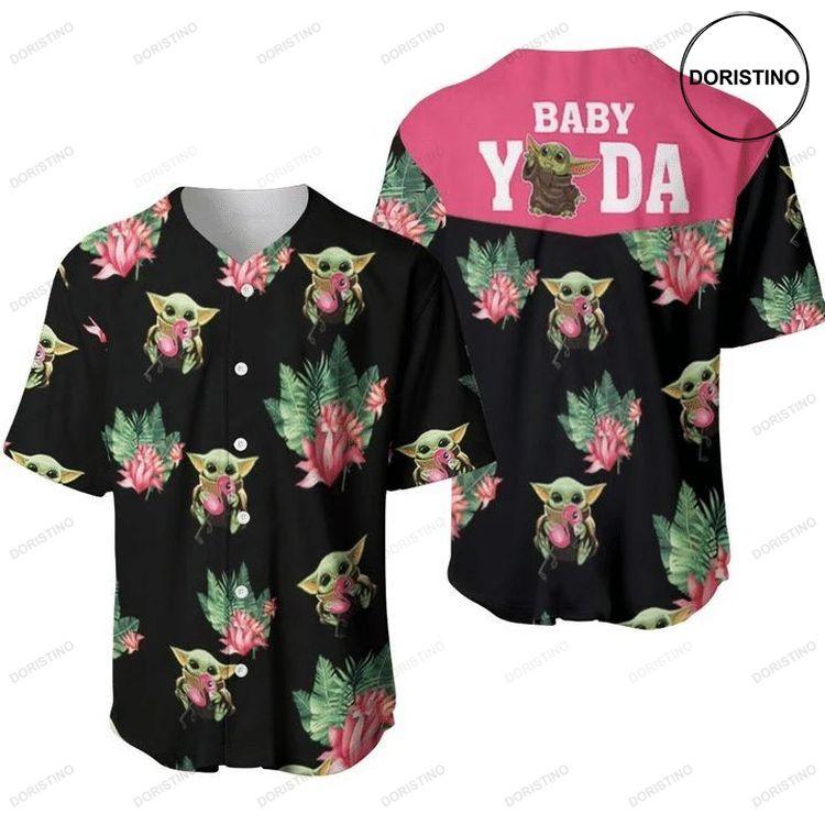 Baby Yoda Flamingo Hawai 456 Gift For Lover Doristino Limited Edition Baseball Jersey