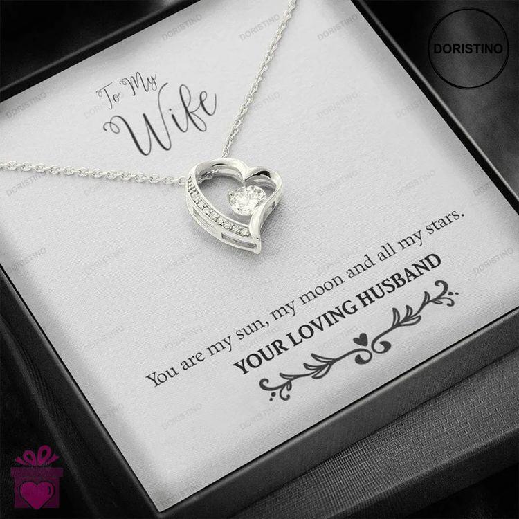 Best Birthdayanniversary Gift For Wife - Pure Silver Pendant Message Card Combo Gift Box Doristino Awesome Necklace