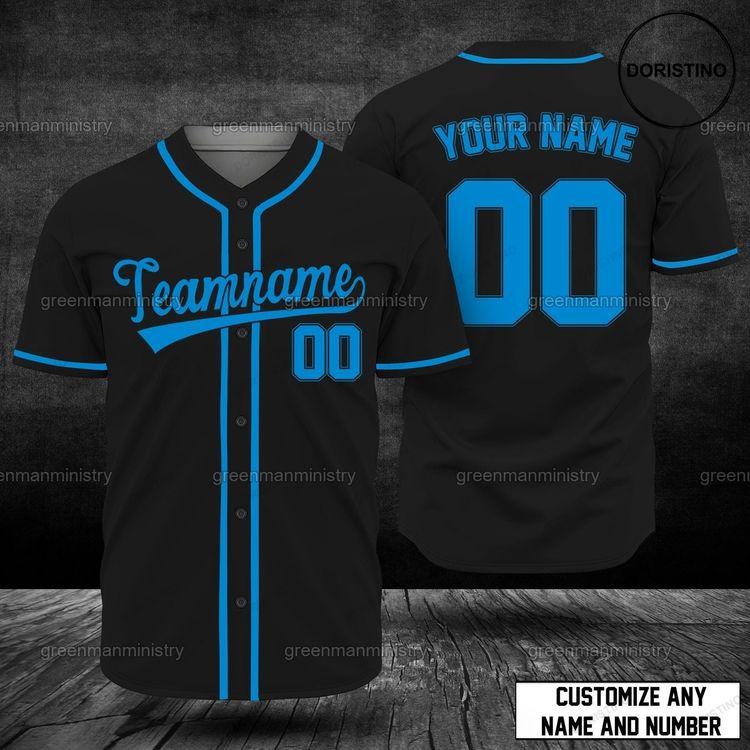 Black And Blue Team-name Customize Name And Number Personalize Team Doristino All Over Print Baseball Jersey