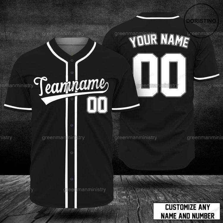 Black And White Team-name Customize Name And Number Personalize Team Doristino All Over Print Baseball Jersey