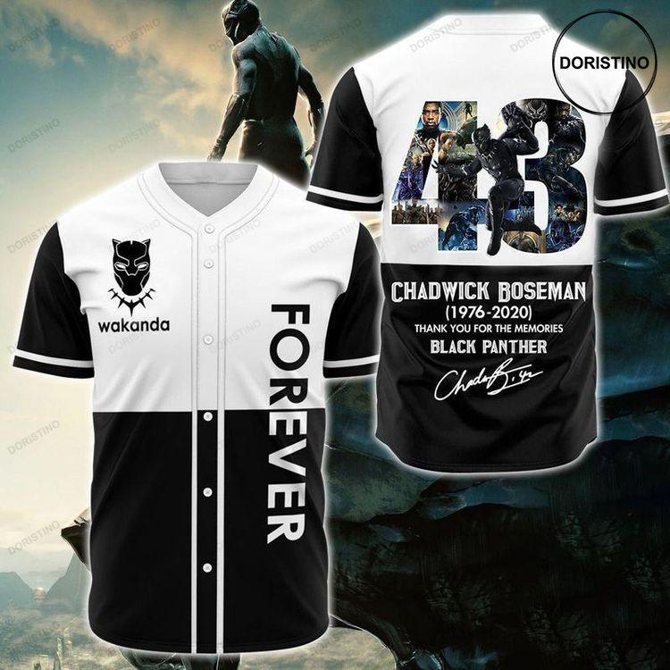 Black Panther Chadwick 43 Boseman Signature Thank You For The Memories 3 Gift For Lover Doristino All Over Print Baseball Jersey