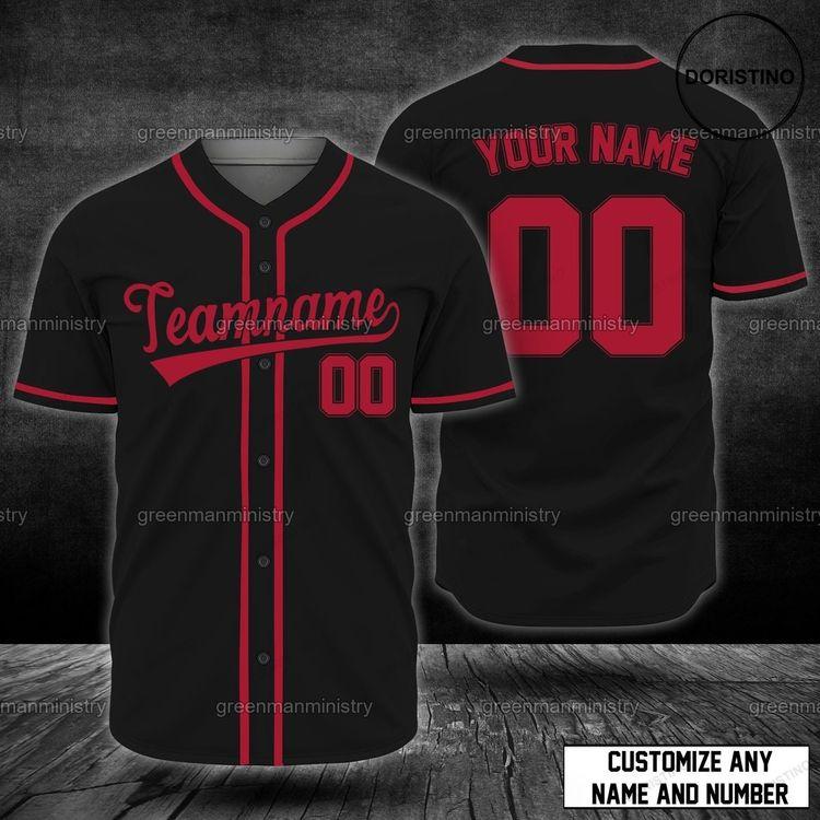 Black Red Team-name Customize Name And Number Personalize Team Doristino All Over Print Baseball Jersey