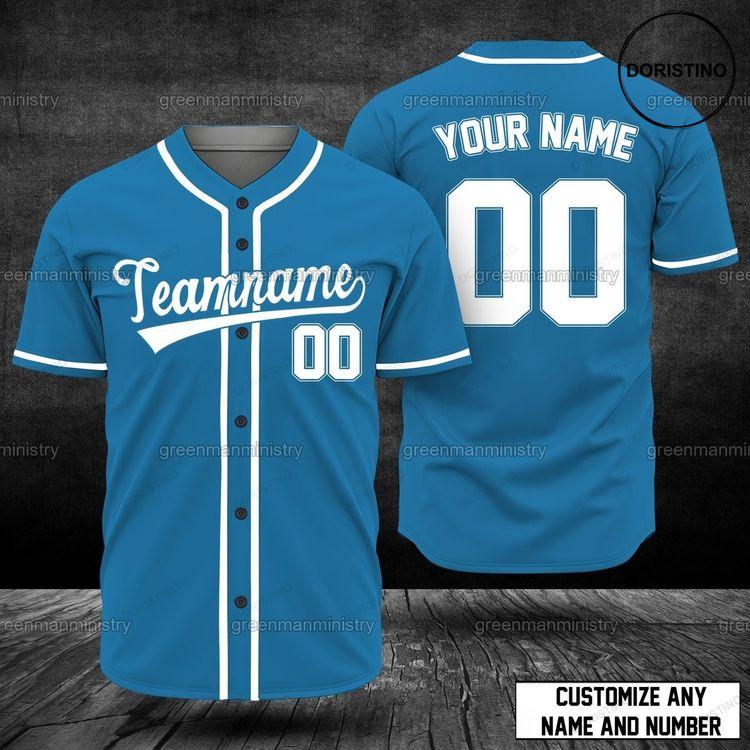 Blue Teamname Custom Name And Number Sports Team Doristino Awesome Baseball Jersey