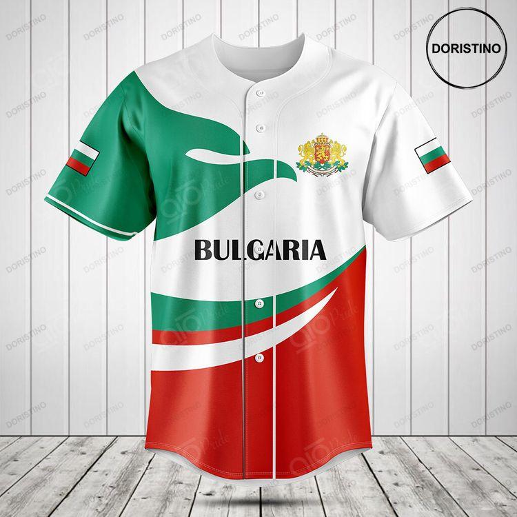 Bulgaria Flag Fire Doristino All Over Print Baseball Jersey