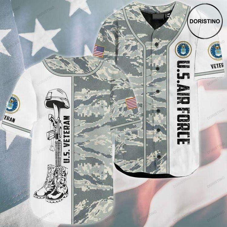 Camo Veteran Us Air Force Custom Personalized Name Kv Doristino All Over Print Baseball Jersey