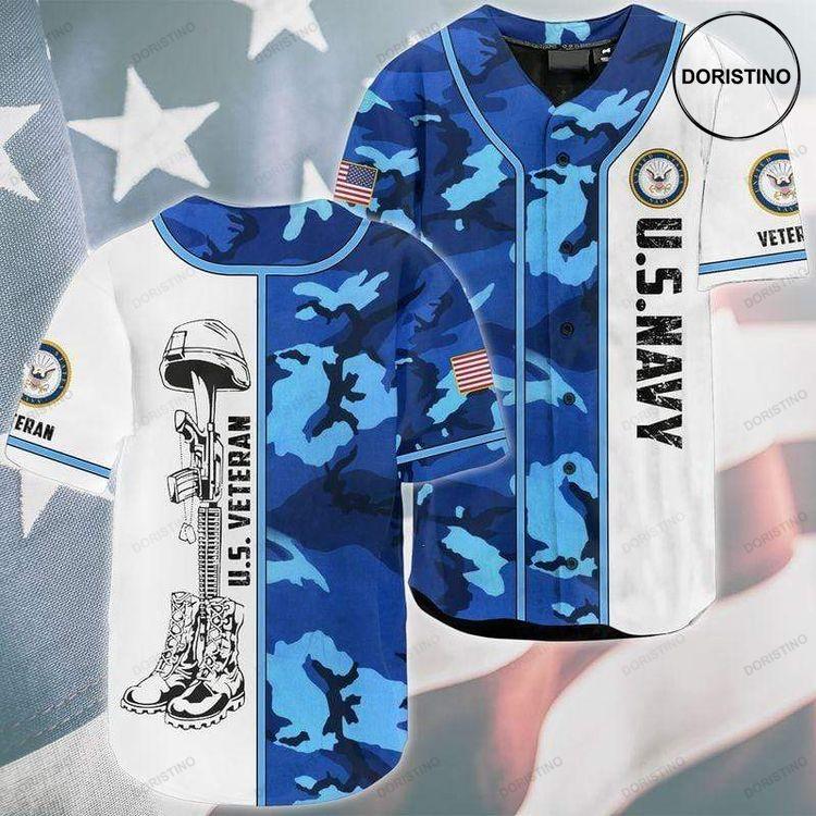 Camo Veteran Us Navy Custom Personalized Name Kv Doristino All Over Print Baseball Jersey