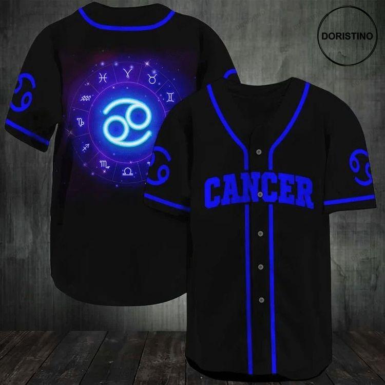 Cancer Zodiac Black Blue Personalized Doristino Limited Edition Baseball Jersey