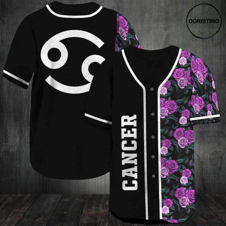 Cancer Zodiac With Tropical Flowery Personalized H Doristino Awesome Baseball Jersey