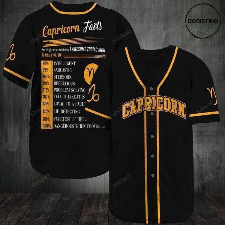 Capricorn Zodiac Facts Personalized L Doristino Limited Edition Baseball Jersey