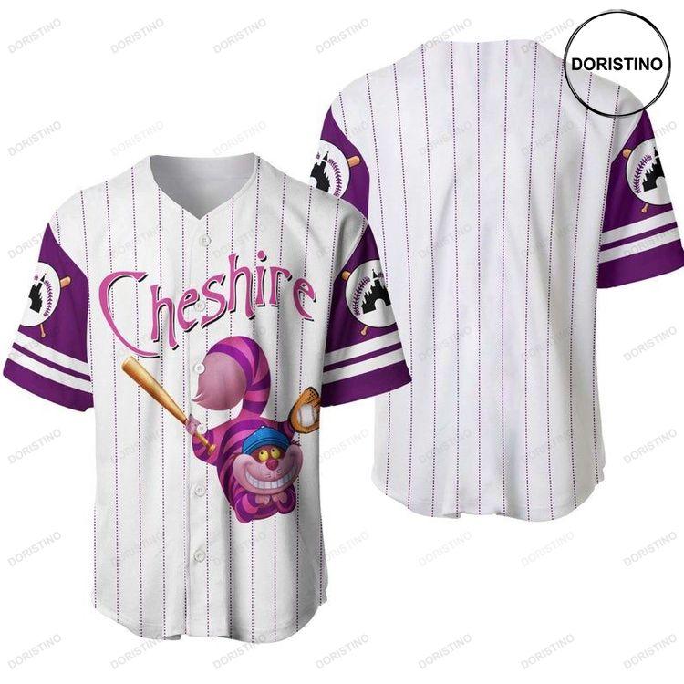 Cheshire Alice Wonderland Player Disney 555 Gift For Lover Doristino Awesome Baseball Jersey