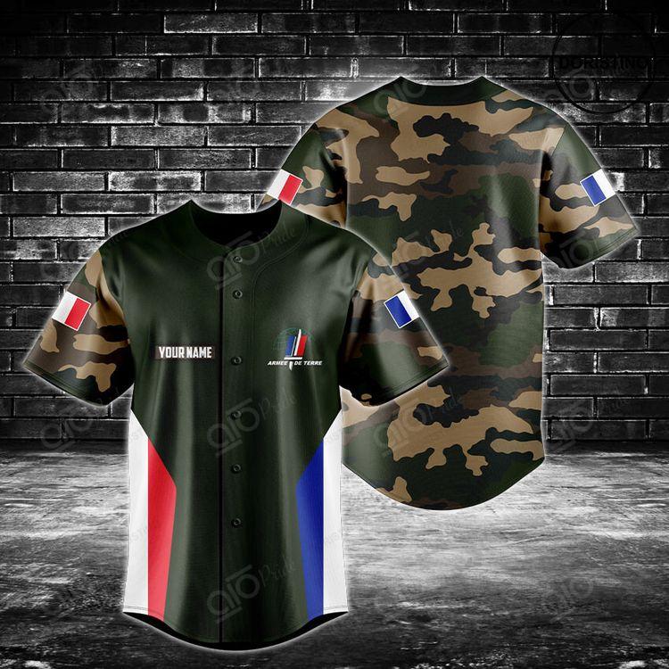 Custom Name Camo Flag French Army Doristino Limited Edition Baseball Jersey