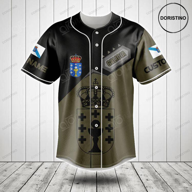 Custom Name Coat Of Arms Galicia Doristino Awesome Baseball Jersey