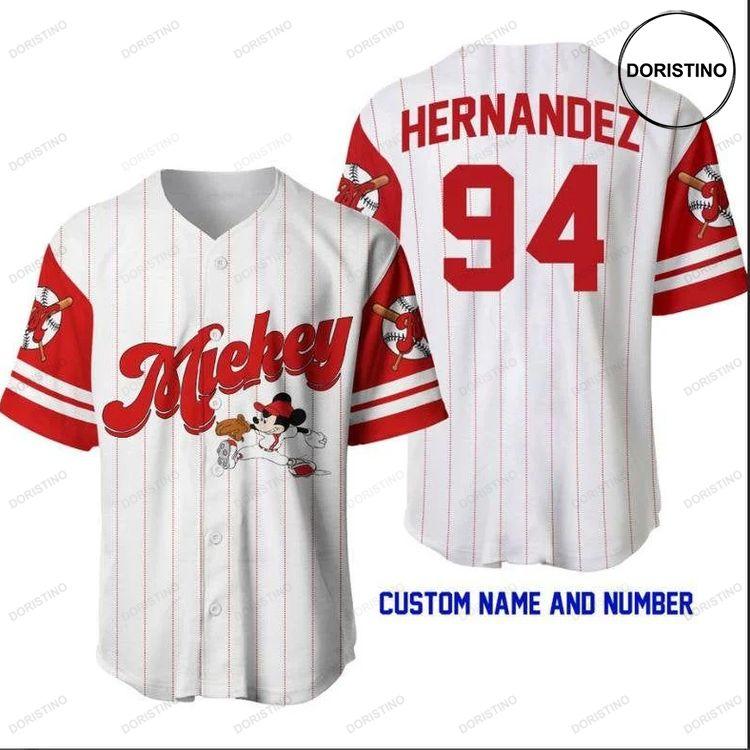 Custom Name Mickey Mice Disney Doristino All Over Print Baseball Jersey