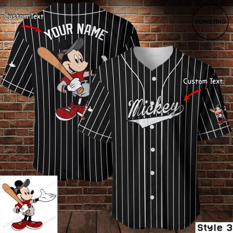 Custom Name Mickey Mouse Disney Black 456 Gift For Lover Doristino Limited Edition Baseball Jersey