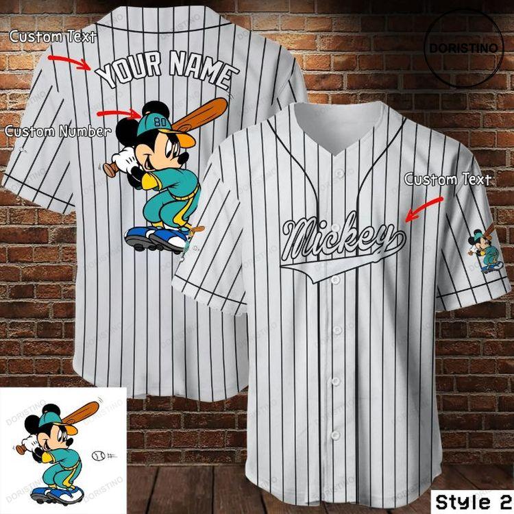 Custom Name Mickey Mouse Disney White 234 Gift For Lover Doristino Limited Edition Baseball Jersey