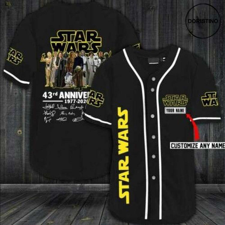 Custom Name Star Wars Movies 43th Anniversary Thanks For Memory 1111 Gift For Lover Doristino All Over Print Baseball Jersey