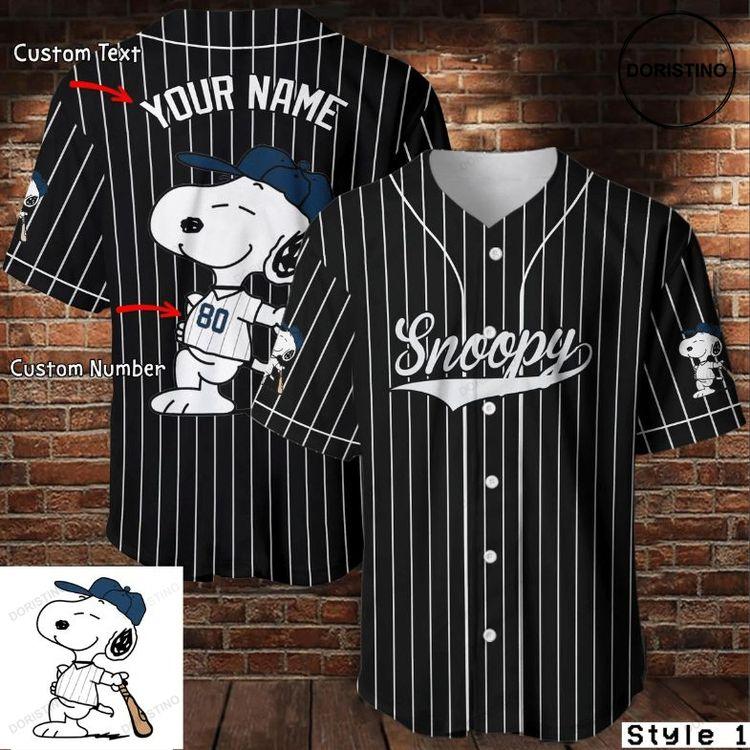 Custom Names Cute Snoopy Cartoon 100 Gift For Lover Doristino All Over Print Baseball Jersey