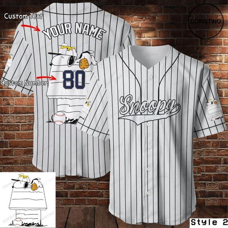 Custom Names Cute Snoopy Cartoon 101 Gift For Lover Doristino All Over Print Baseball Jersey