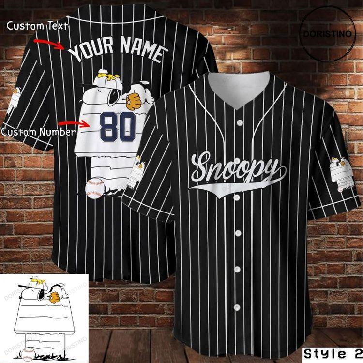 Custom Names Cute Snoopy Cartoon 102 Gift For Lover Doristino Awesome Baseball Jersey