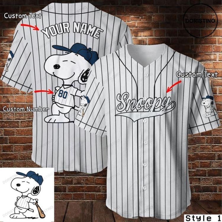 Custom Names Cute Snoopy Cartoon 123 Gift For Lover Doristino Limited Edition Baseball Jersey