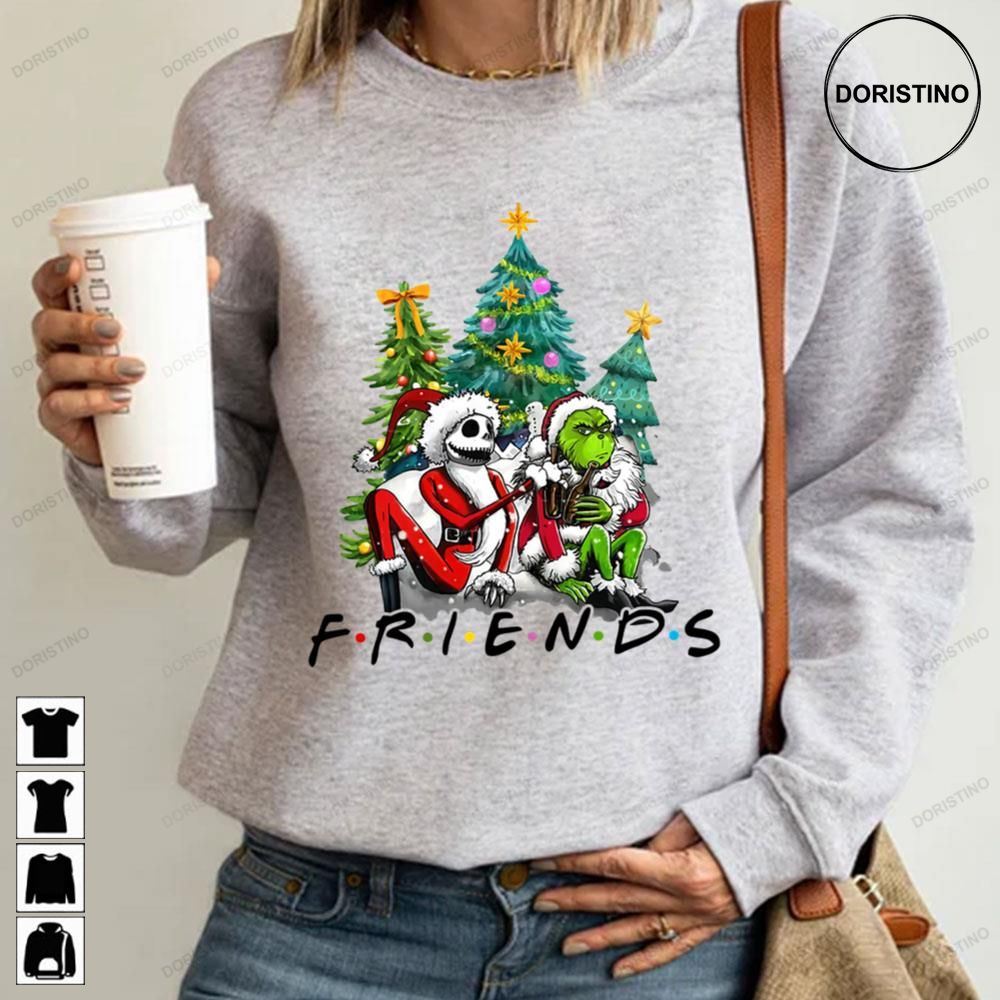 Friends Grinch Jack Skellington Christmas Trees Awesome Shirts
