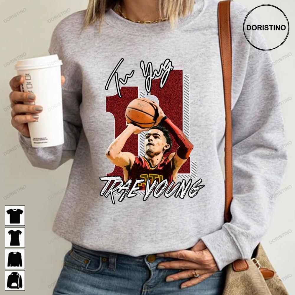 Funny Art Of Trae Young Vintage Retro Basketball Limited Edition T-shirts