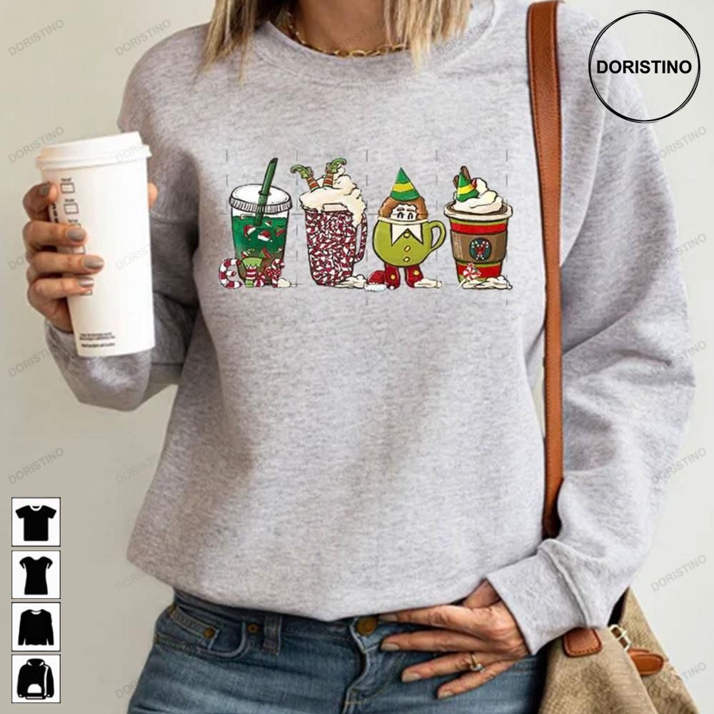 Funny Christmas Coffee Latte Elf Awesome Shirts