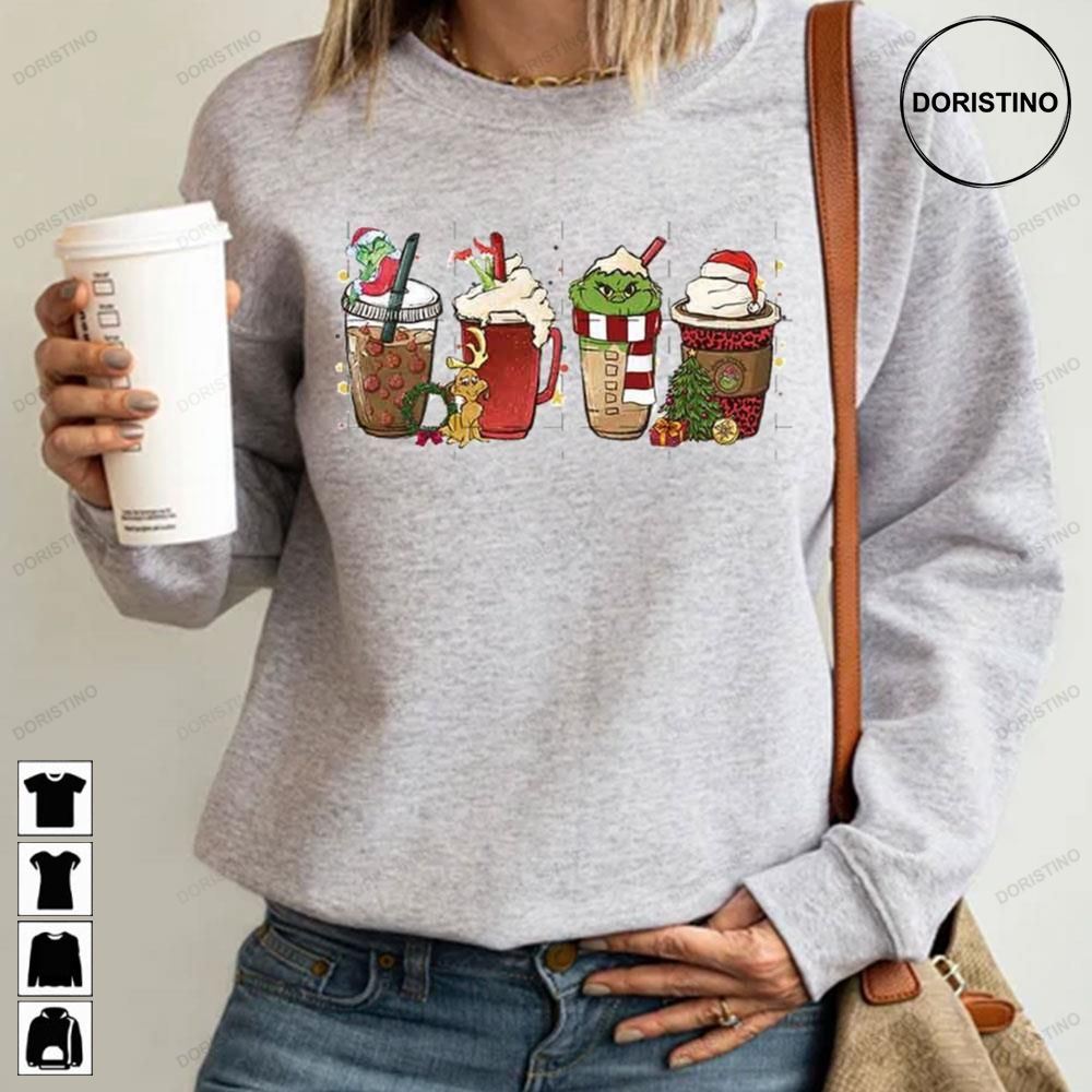 Funny Grinch And Max Dog Christmas Coffee Latte Limited Edition T-shirts