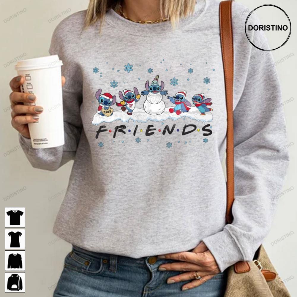 Funny Stitch Snowman Friends Christmas Trending Style