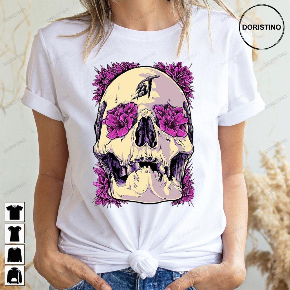 Purple Skull Flower Bury Tomorrow Awesome Shirts