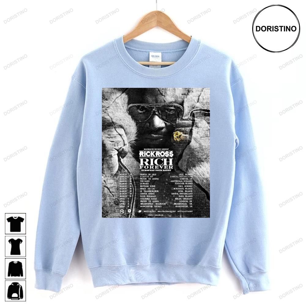 Rich Forever European Dates Rick Ross Limited Edition T-shirts