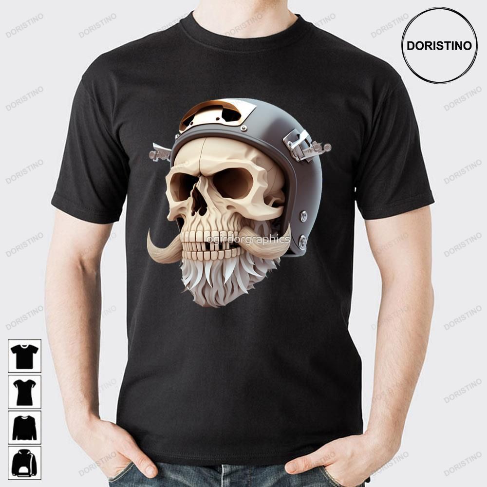 Skull Beard Dark Mechanic Piston Car Motorcycle Trending Style