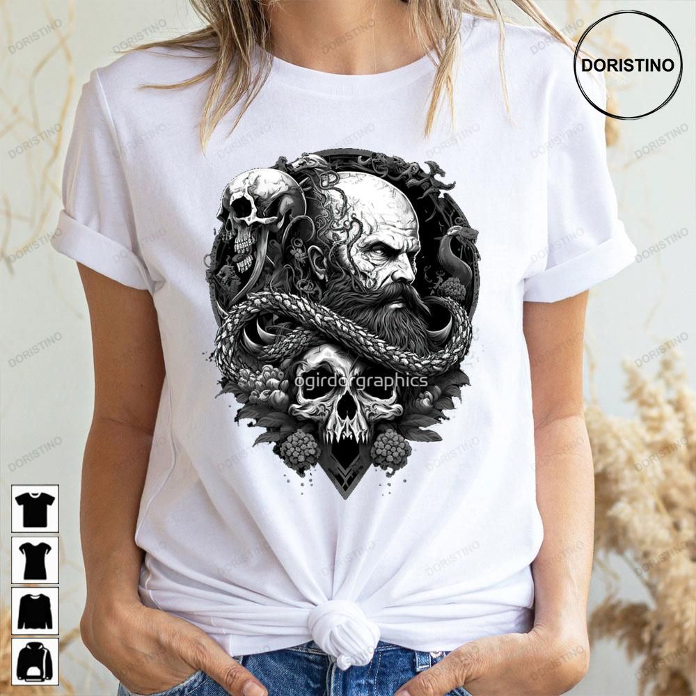 Skull Beard Dark Style Epic Sinister Rock Serpent Snake Forest Trending Style