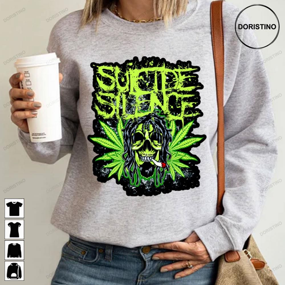 Marijuana Lover Skull Suicide Silence Trending Style