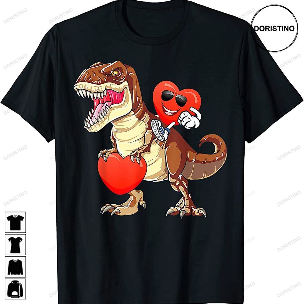 A Heart Riding T Rex Valentines Day Brings Couples Together Limited Edition T-shirts