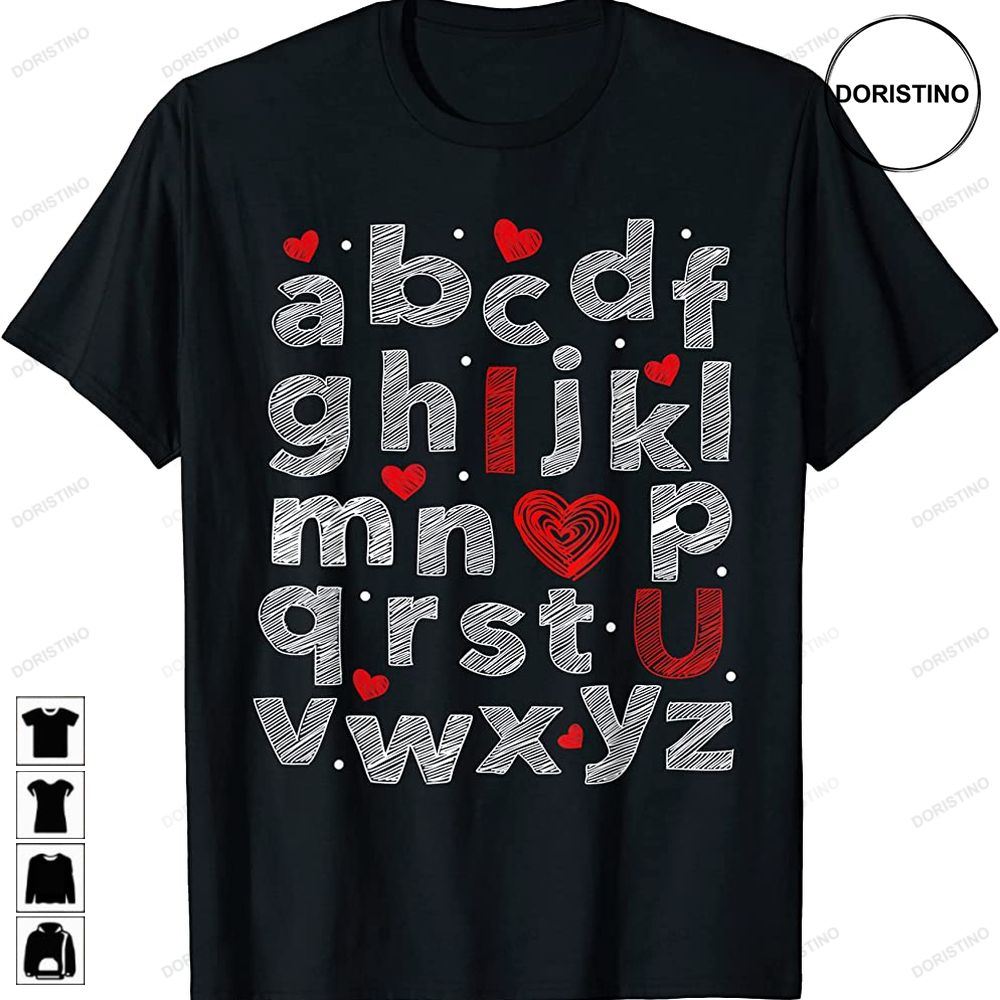 Abc I Love You Valentines Day Alphabet Slogan Mens Womens Limited Edition T-shirts