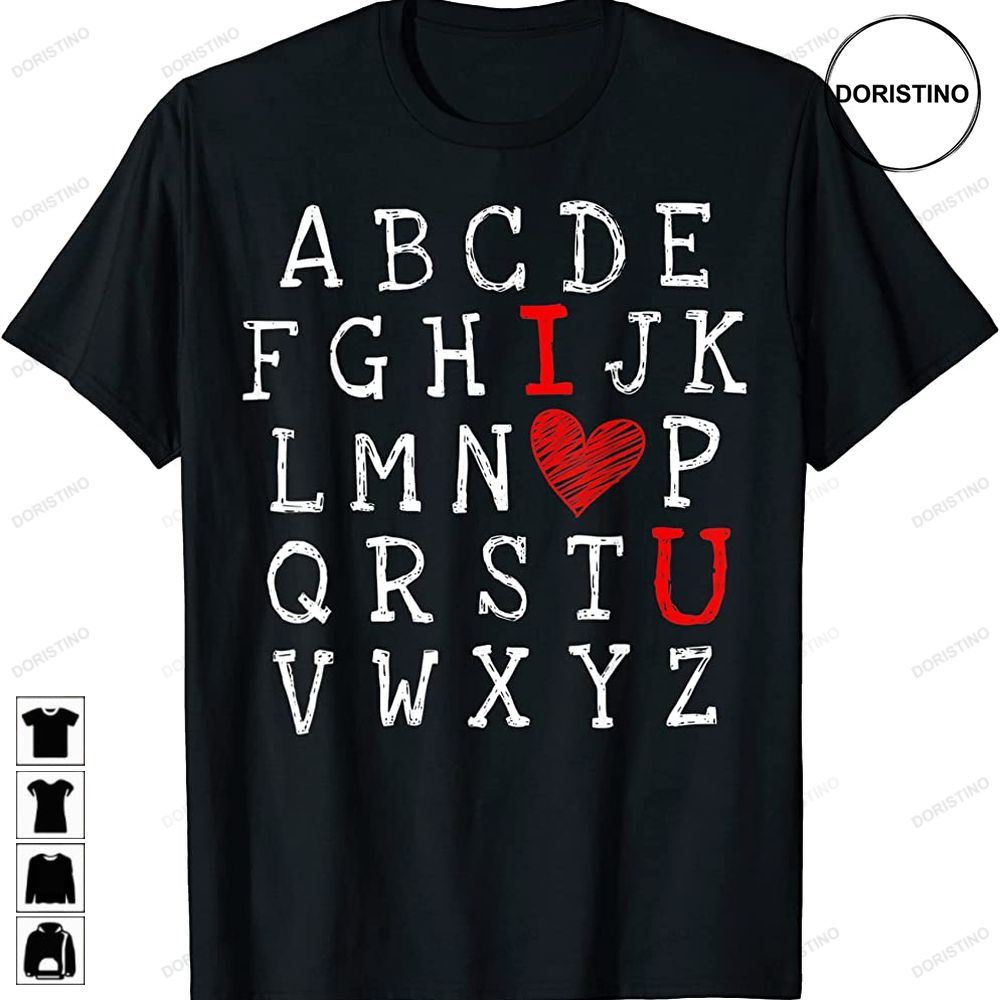 Alphabet Abc I Love You Printed Teacher Valentines Day Heart Trending Style