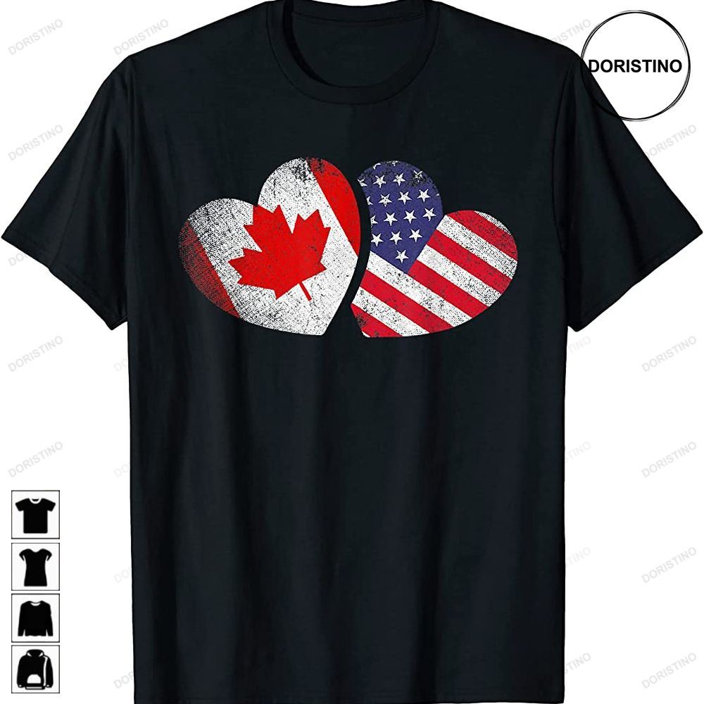 American Canadian Heart Valentines Day Gifts Usa Flag Canada Limited Edition T-shirts