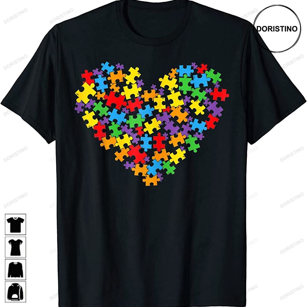 Autism Awareness Heart Valentine Day Puzzle Piece Boy Girl Trending Style