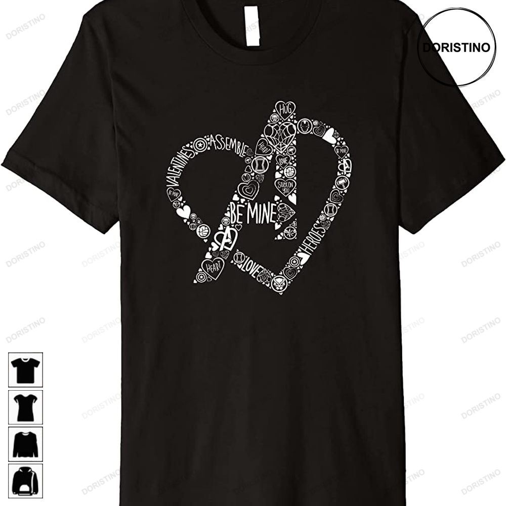 Avengers Logo Heart Valentines Day Premium Limited Edition T-shirts