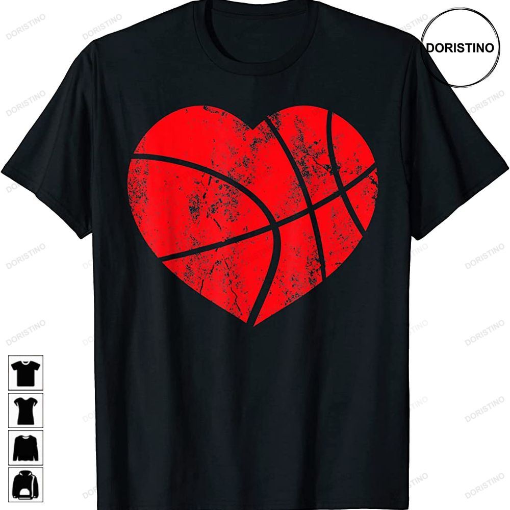 Basketball Heart Love Valentines Day Sport Player Coach Kids Limited Edition T-shirts