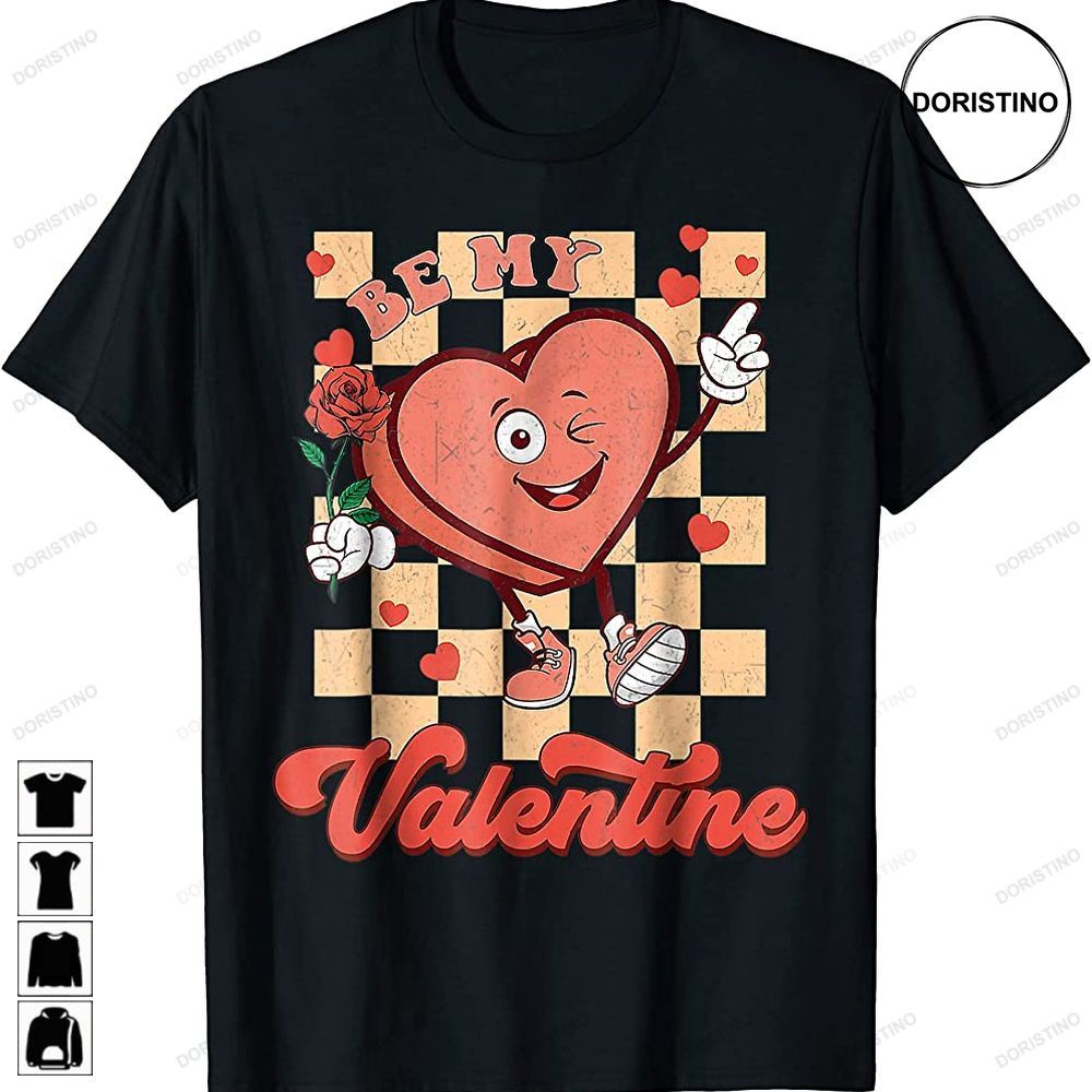 Be My Valentine Cute Heart Valentines Day For Couple Retro Trending Style