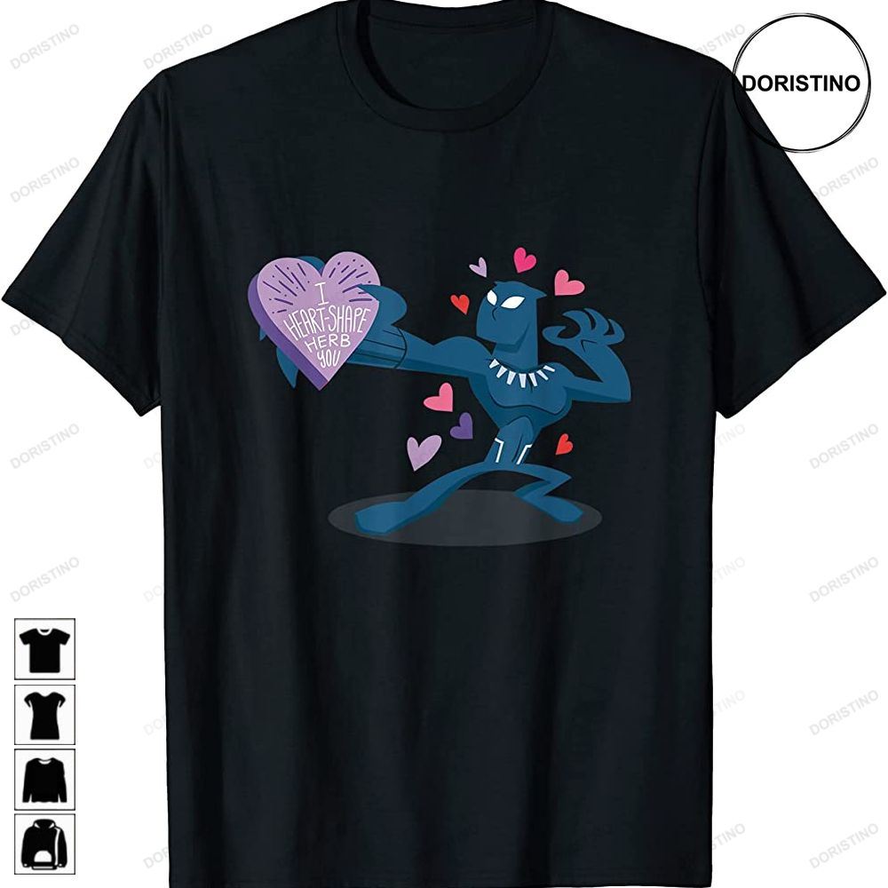 Black Panther I Heart-shape Herb You Valentines Day Awesome Shirts