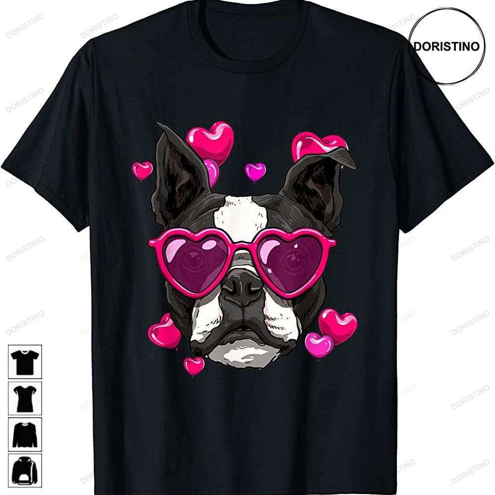 Boston Terrier Valentines Day Heart Dog Lover Limited Edition T-shirts