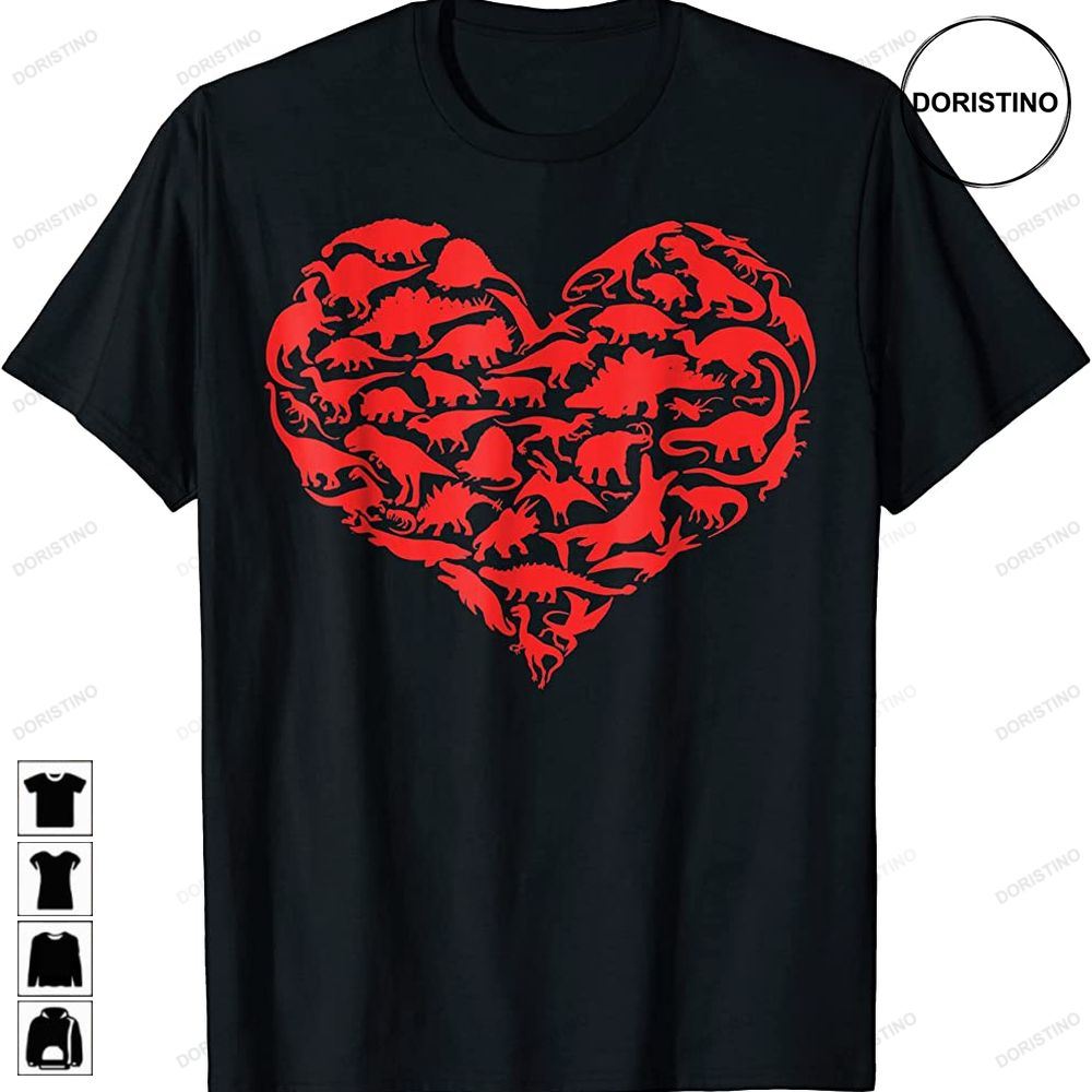 Boys Valentines Day - Dinosaur Heart Kids Dino Trex Awesome Shirts