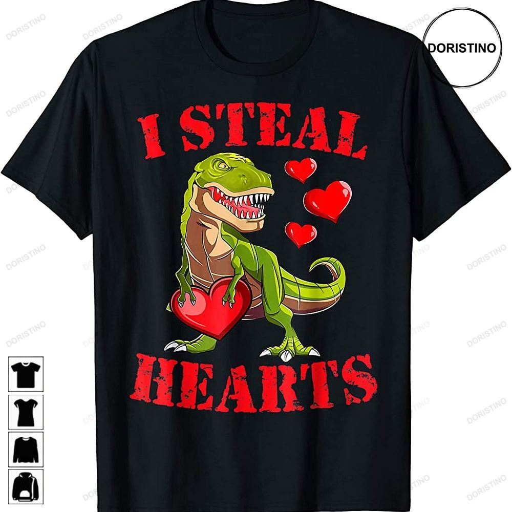 Boys Valentines Day Kids Dinosaur T Rex Lover I Steal Heart Trending Style