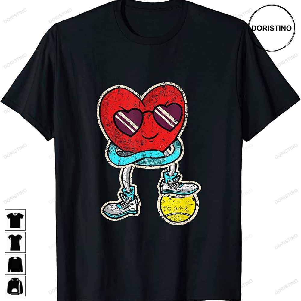 Boys Valentines Day Tennis Heart Day Sunglasses Vintage Awesome Shirts