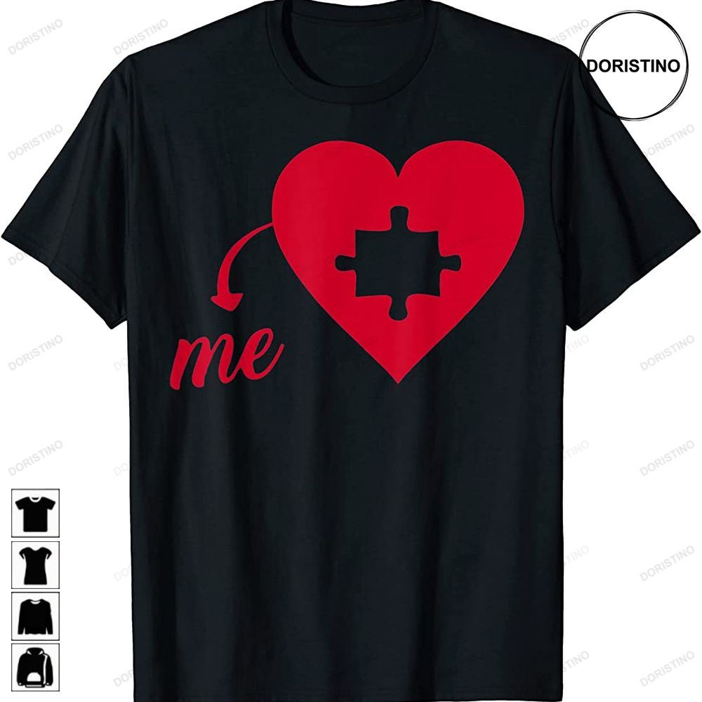Coulpe Vanlentine Lover Me Puzzle Heart Valentine Lover Limited Edition T-shirts